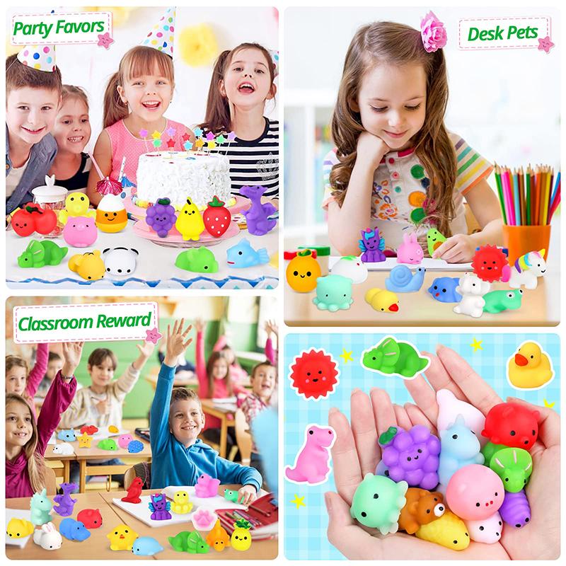 Mochi Toys 20Pcs/bag Kawaii Squishy Stress Relief Fidget Birthday Party Favors Classroom Prizes Boys Girls Girls Gift Presents Goodie Fillers