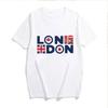 London England T-Shirt Union Jack Telefon und Bus Aufdruck Souvenir für Erwachsene Unisex Regular Fit T-Shirts LONDON T-Shirts für Damen