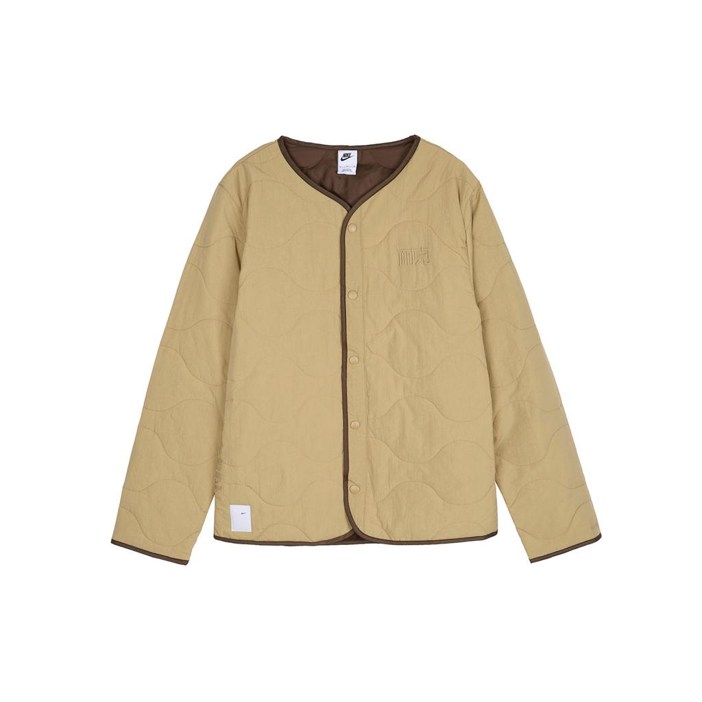 Nike Sportswear Embroidered Logo Solid Crew Neck Jacket Men Jacket Apricot-Tea DZ5223-297