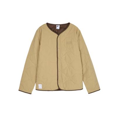 Sportswear Embroidered Logo Solid Crew Neck Jacket Men Jacket Apricot-Tea DZ5223-297