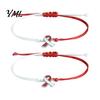 Braided Rope Wristband 2 Pcs Breast Cancer Awareness Bracelets, Adjustable String Ribbon Bracelet Bracelets with Charm, Inspirational Gifts for Women
