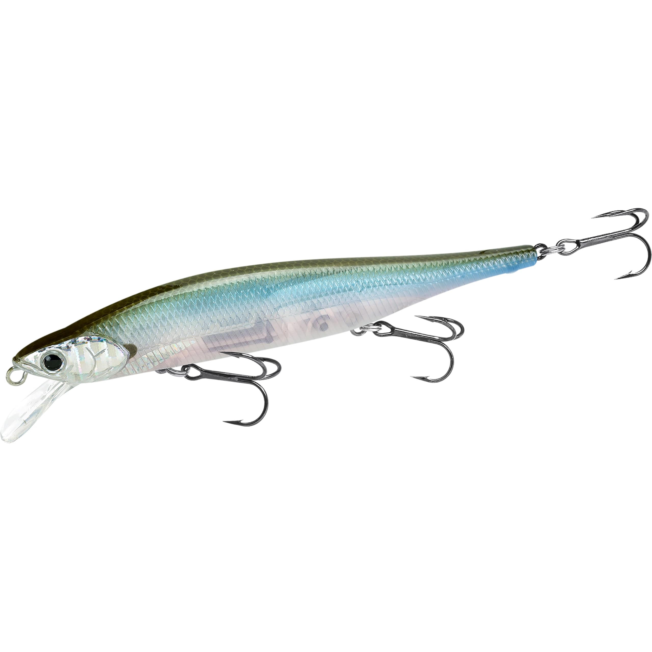 LUCKY CRAFT Lightning Pointer 110SP Tournament Perfect Freshwater Lake Bass Fishing Champion Bait Silver Cheek Ghost Jerkbait, Side-by-Side Action,