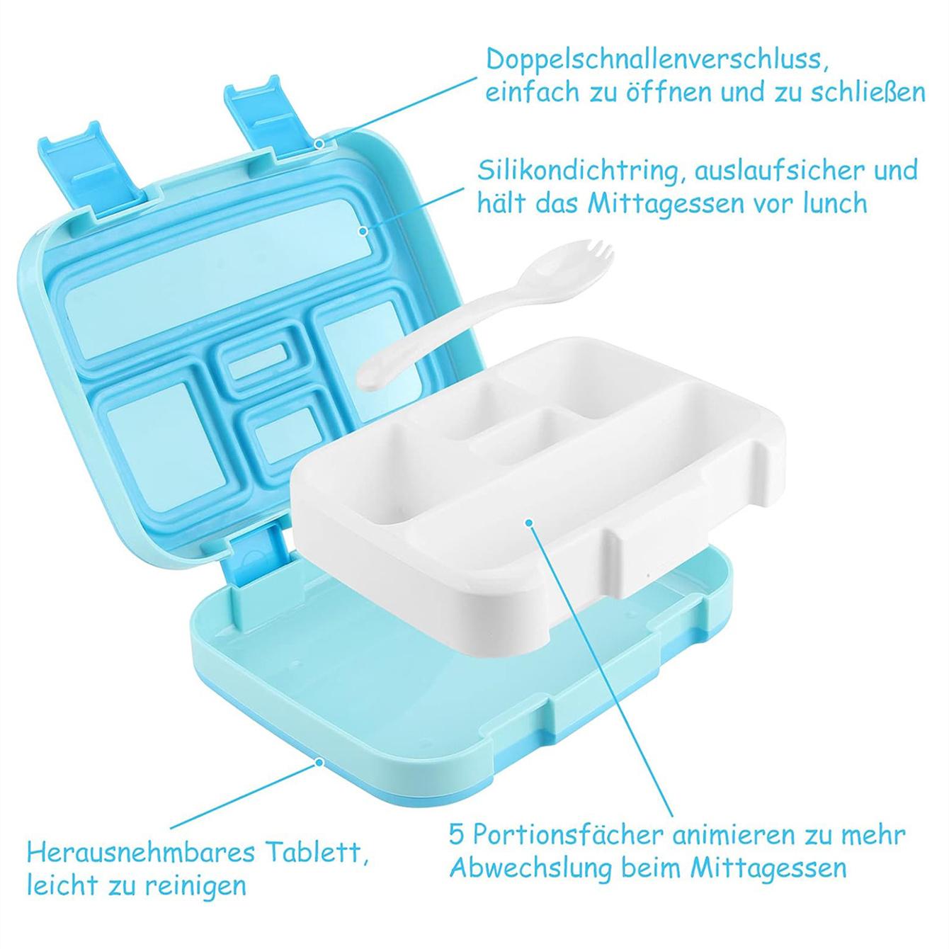 

28,15 унций портативный герметичный ланч-бокс Bento Box 5 отделений контейнеры для еды с крышкой для школьных пикников кухонные принадлежности 5&800ml синий