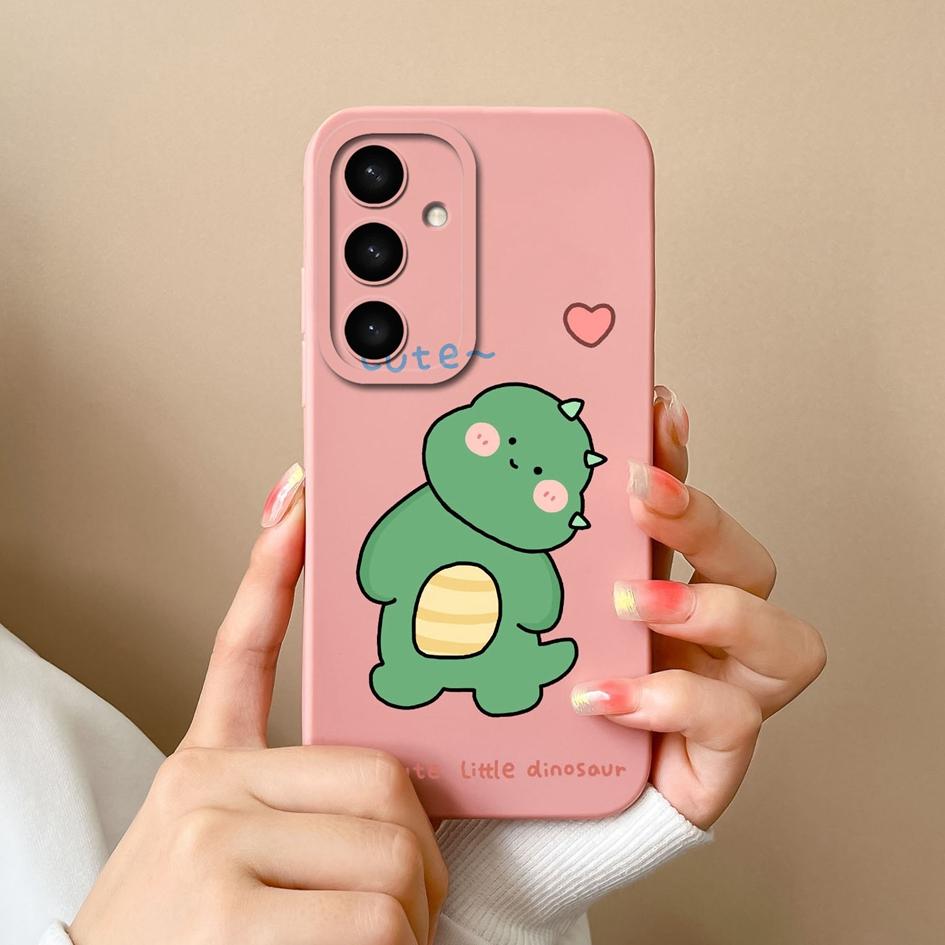 Funda para Teléfono Para Samsung A05 A36 A56 A26 S25 Plus Ultra F14 A05S A16 Funda Silicona Líquida Encantadora Cubierta de Dinosaurio A Prueba de Golpes Protectora Para Samsung Capas