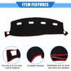 Car Dashboard Cover Compatible for Dodge for Ram 2002-2005, Protective Polyester Red Center Console Interior Trim Dash Cover Mat Pad
