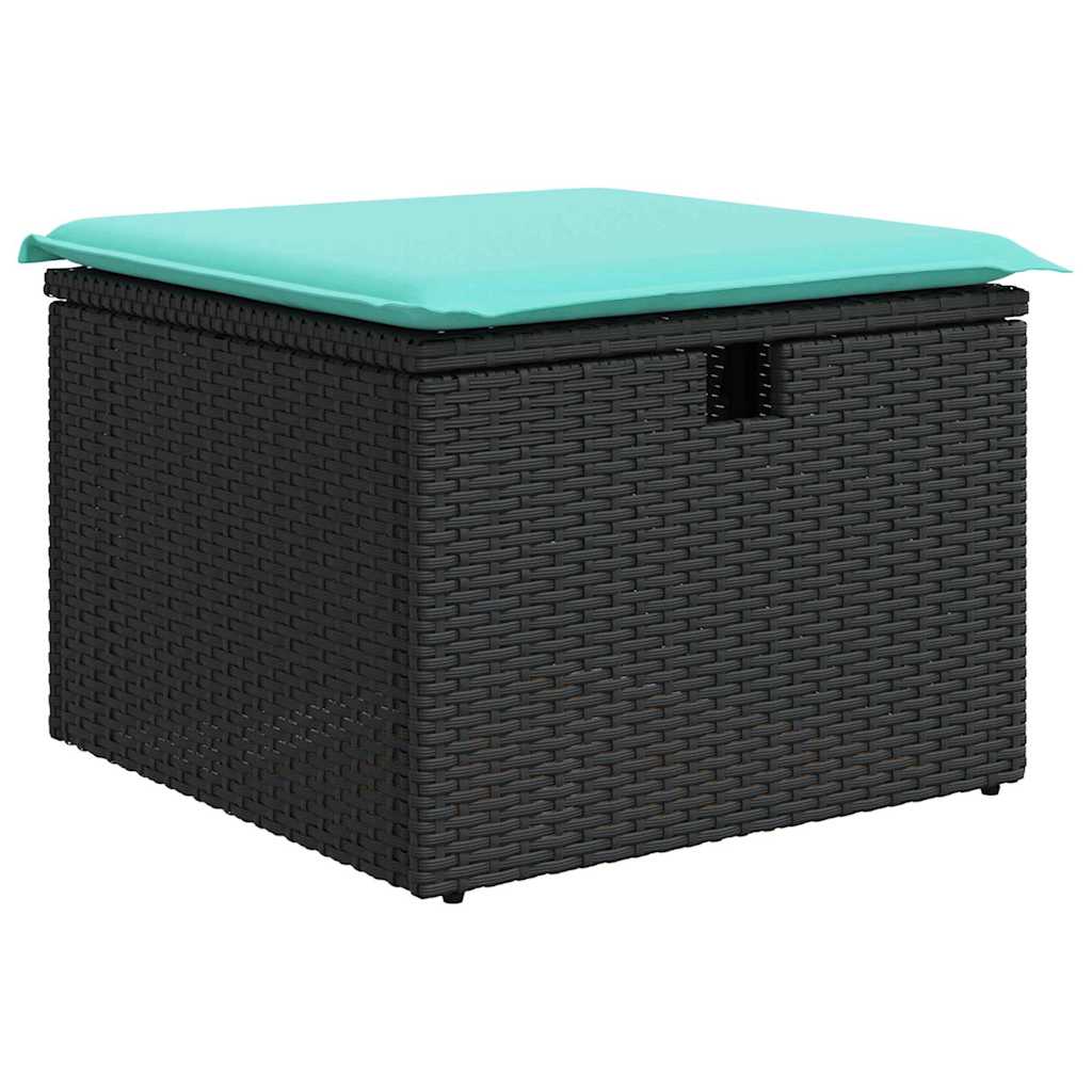 Garden Sofa Set 6 pcs Black Poly Rattan