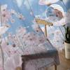 Blue Sky Clouds Flowers Sheer Curtains For Living Room Bedroom Tulle Curtain For Kitchen Voile Curtain Blind Panels