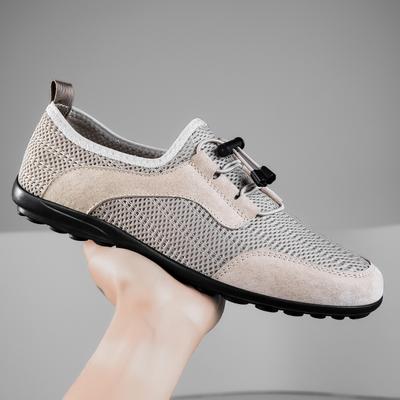Vintage Style Men's Casual Shoes Breathable Mesh Shoes Soft Male Summer Sneakers Men Loafers Comfortable Outdoor Slip On Shoes