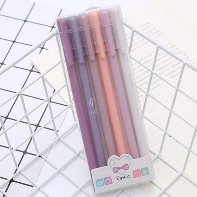 1 Box Stationery Cute Morandi Color Gel Pen Creative Press Office Gift School Supplies Stationery Kawaii Pens