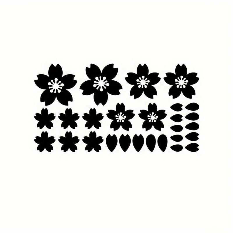 27 Stück Kirschblüten Autoaufkleber Sakura Decals Vinyl Wasserdicht Tuning Auto Zubehör für Windschutzscheibe Fenster Motorrad
