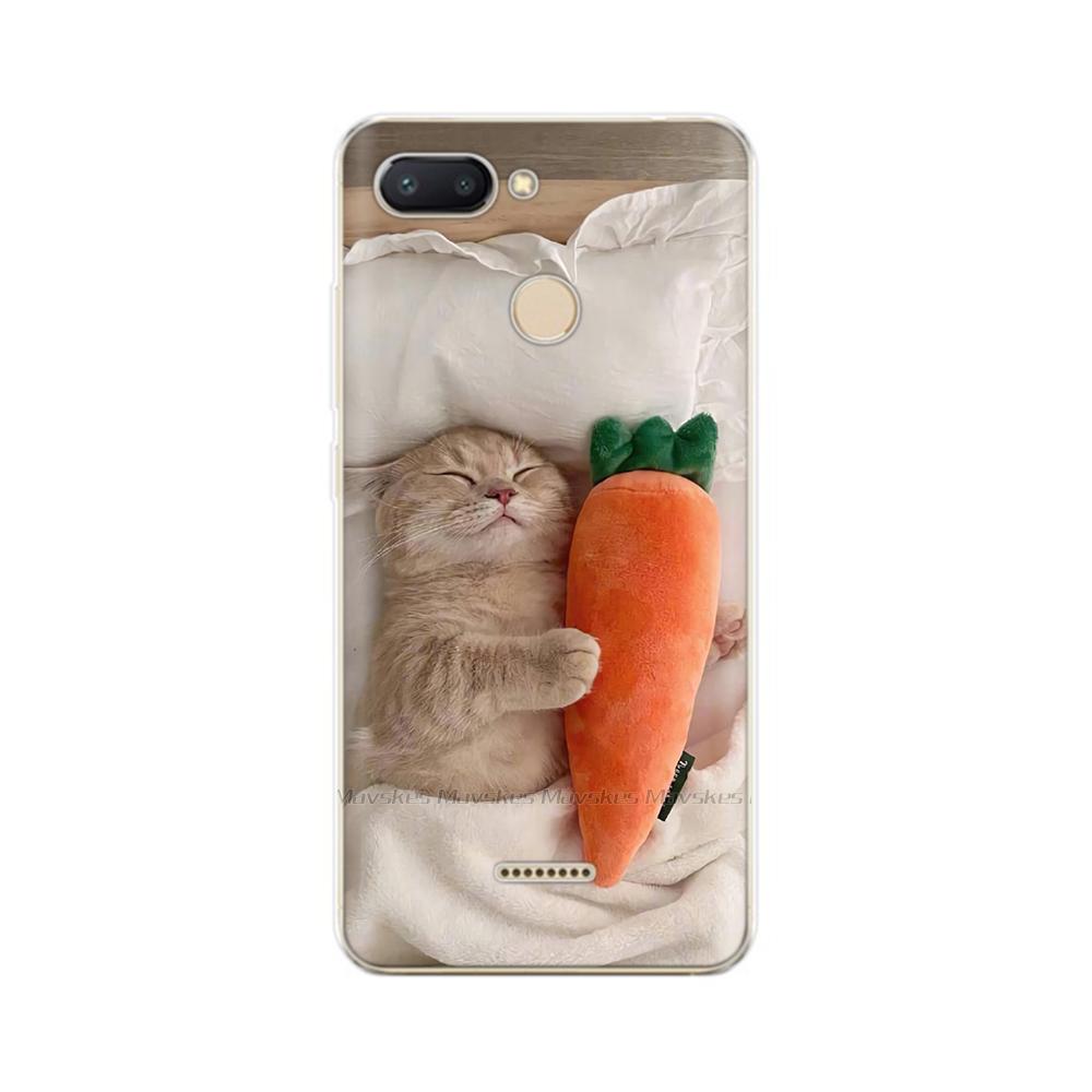 For Redmi 6 Phone Cover Transparent Silicone TPU Protective Cats Flower Print Covers Case For Xiaomi Redmi 6 6A Redmi6 Funda