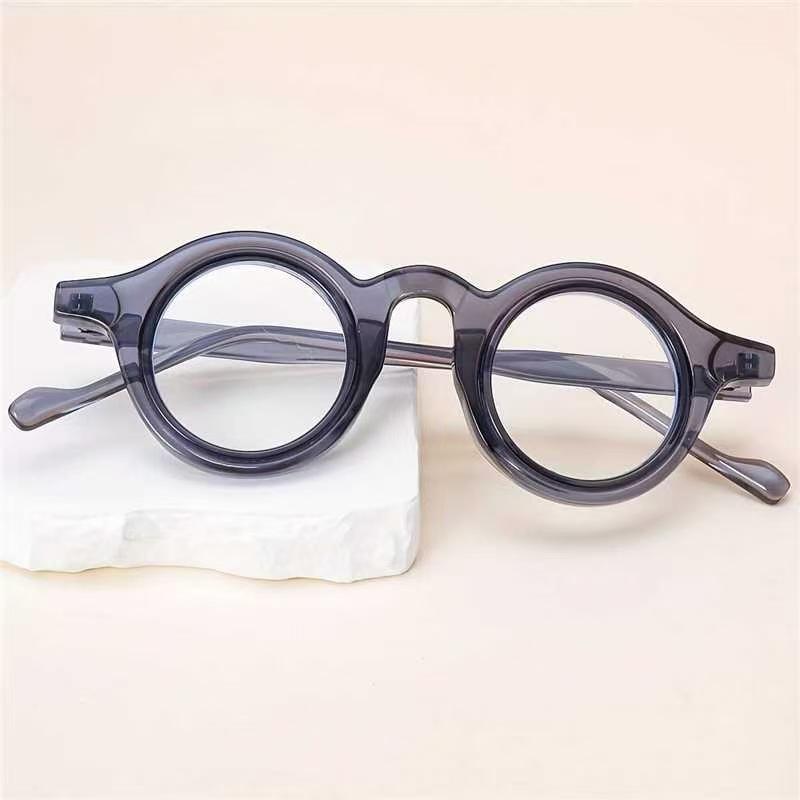 Ladies Anti Blue Light Reading Glasses HD Thick Retro Circular Frame for Middle Aged Elderly Women