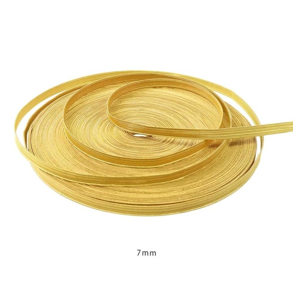 Wire Edge Stitched Edge Ribbon Golden Gold Braid Webbing Grosgrain Ribbon  Uniform Trim