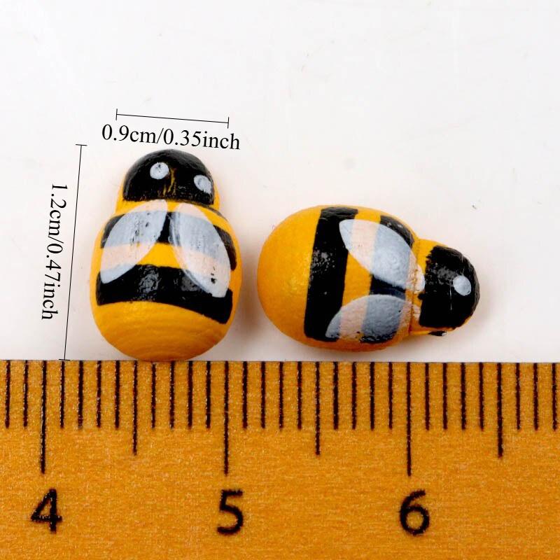 100pcs/set Ladybug Bee Wooden Mini DIY Scrapbooking Easter Decoration Home Wall Decor Birthday Party Decorations Bee Wooden