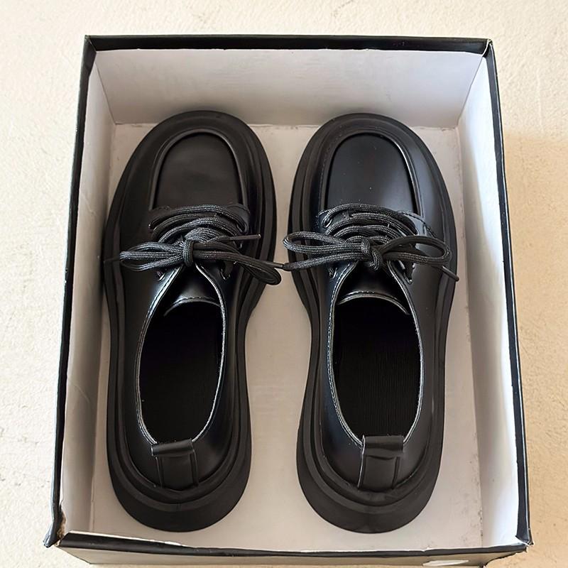 Britský styl platformové malé kožené boty, kožené dámské boty, podzimní a zimní nové Mary Jane japonské jk jednobotky