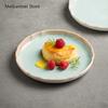 Japanese Ceramic Plate Underglaze Colored Tableware Flat Plates Kitchen Dining Bar Tableware Dinner Plates Square Cake Tray