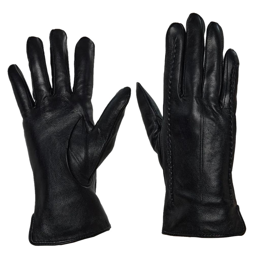 1 Pair Cycling Gloves Full Finger Touchscreen Plush Soft Elastic Wrist Keep Warm Faux Leather Winter Women Motorcycle Riding Gloves For Outdoor