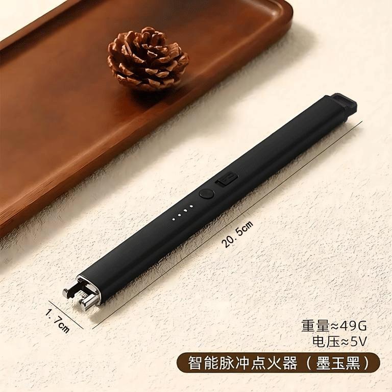 Long Handle Electric Pulse Lighter Rechargeable USB Gas-Free Windproof Flameless Torch for Kitchen Outdoor Camping Use One Size