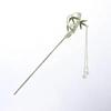 High-End Diamond Tassel Lotus Hairpin with Pearls and Flower Design