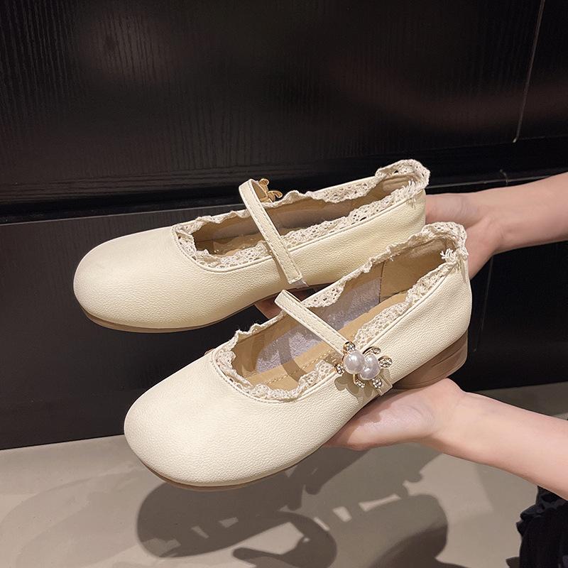 2025 new summer skirt evening shoes shallow mouth Lolita small leather shoes French low heel Mary Jane single shoes women