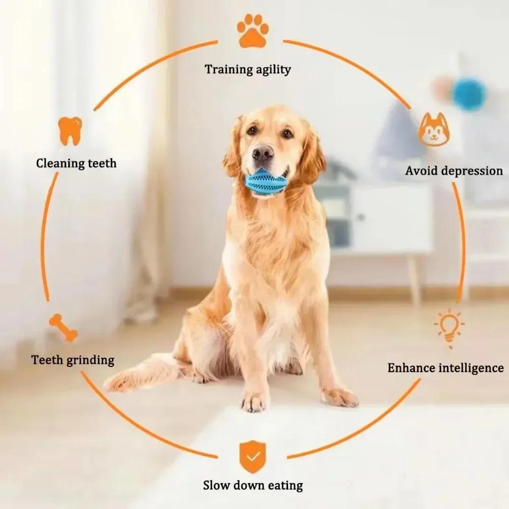 Pet Dog Toys Chew For Dogs Toy Teeth Cleaning Snack Ball Natural Rubber Super Hard Pets Products Accessories Supplies Home