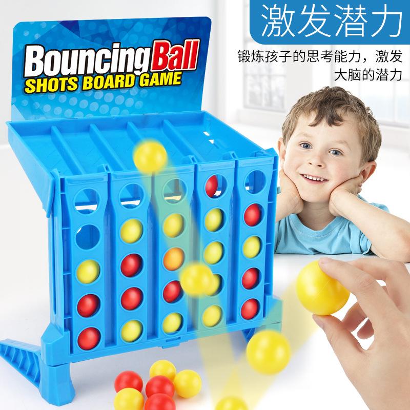 Children'S Educational Toys, Four Chess, Fun Four-Ball Jumping Ejection Ball Parent-Child Interaction Thinking Training