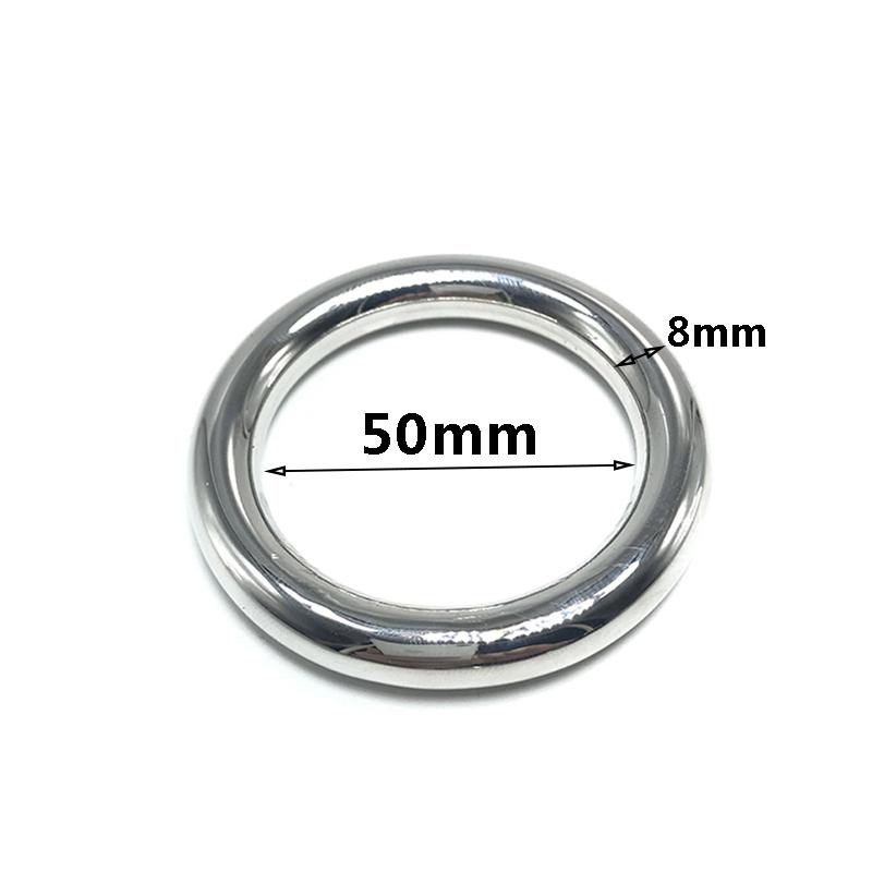 6 Sizes Stainless Steel Penis Ring Stretcher Metal Cock Ring Scrotum Restraint Rings Penis Lock Testicular SM Sex Toys for Men