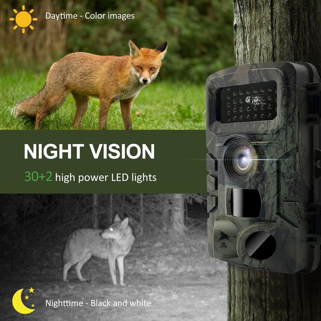 Wildkamera Wasserdicht 20MP 1080P Jagdkamera mit 3 Infrarotsensoren Nachtsicht Bewegungsaktiviert Wildbeobachtung