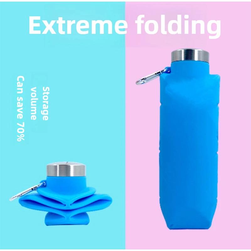 700Ml Silicone Folding Water Bottle Creative Outdoor Portable Stretch Cup Food Grade Outdoor Sport Water Bottle Foldable Cup Set