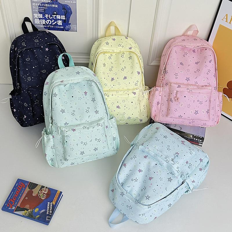 Star Print Women's Backpack Large Capacity Student Schoolbag