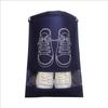 Dustproof & Moisture-proof Non-Woven Shoe Storage Bag with Drawstring for Travel Organization.