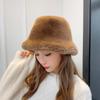 Warmer Plush Basin Cap Temperament Anti-cold Bucket Hat Elegant Winter Fisherman Hat  Men