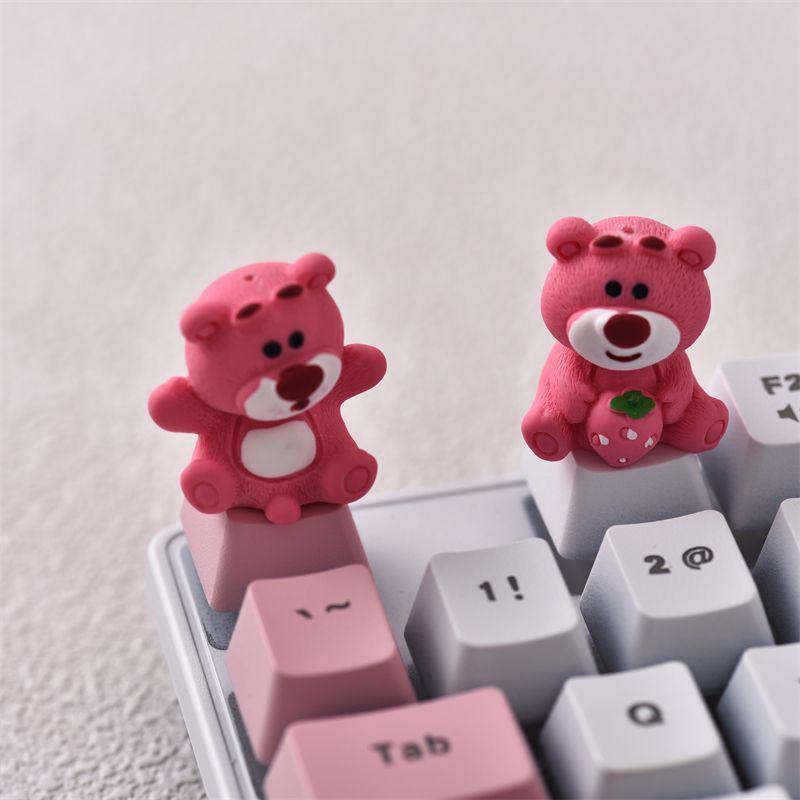 Strawberry Bear Cute Esc Keycap for Mechanical Keyboards