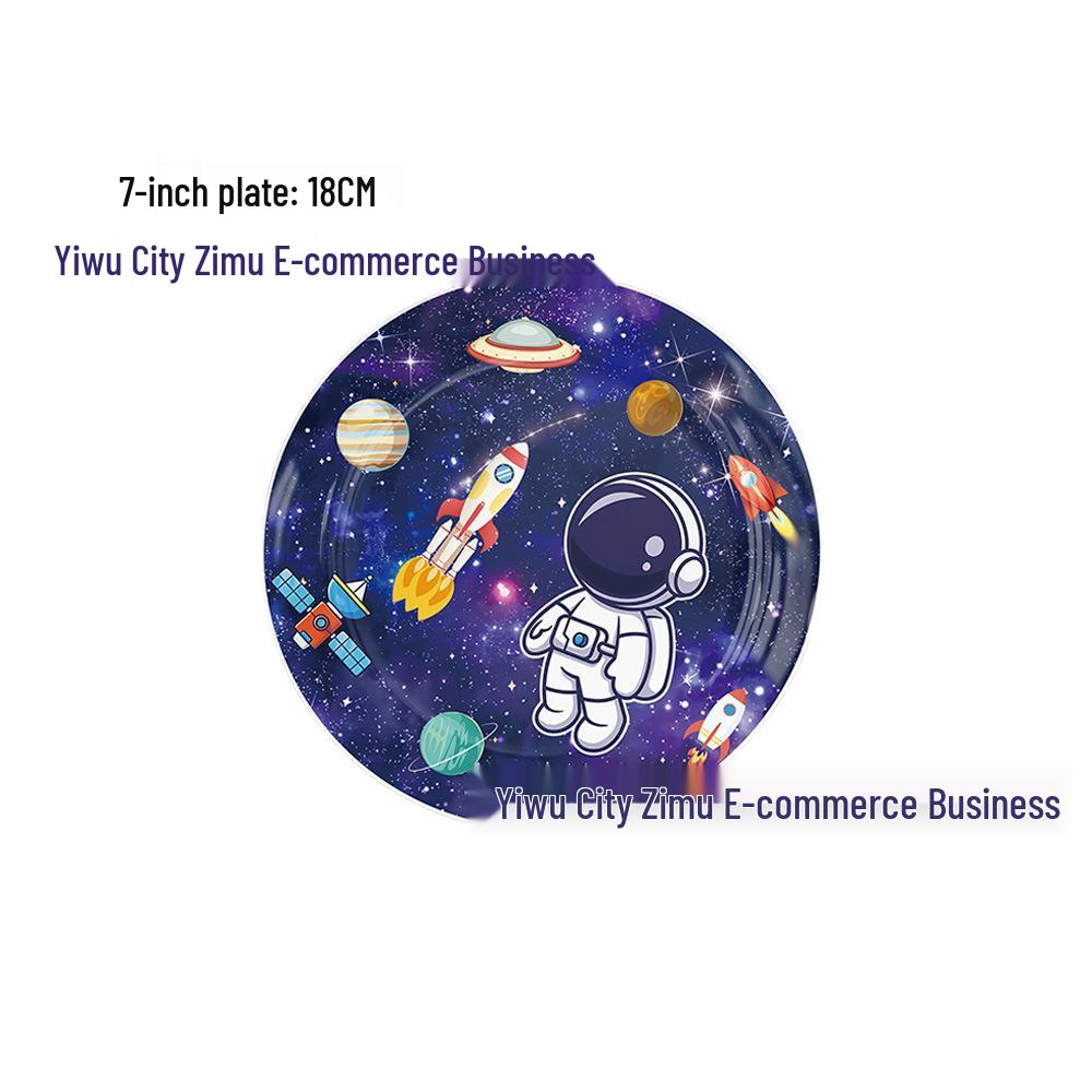 Astronaut Party Tableware Set: Cups, Cutlery & Tablecloth for Birthday Celebrations