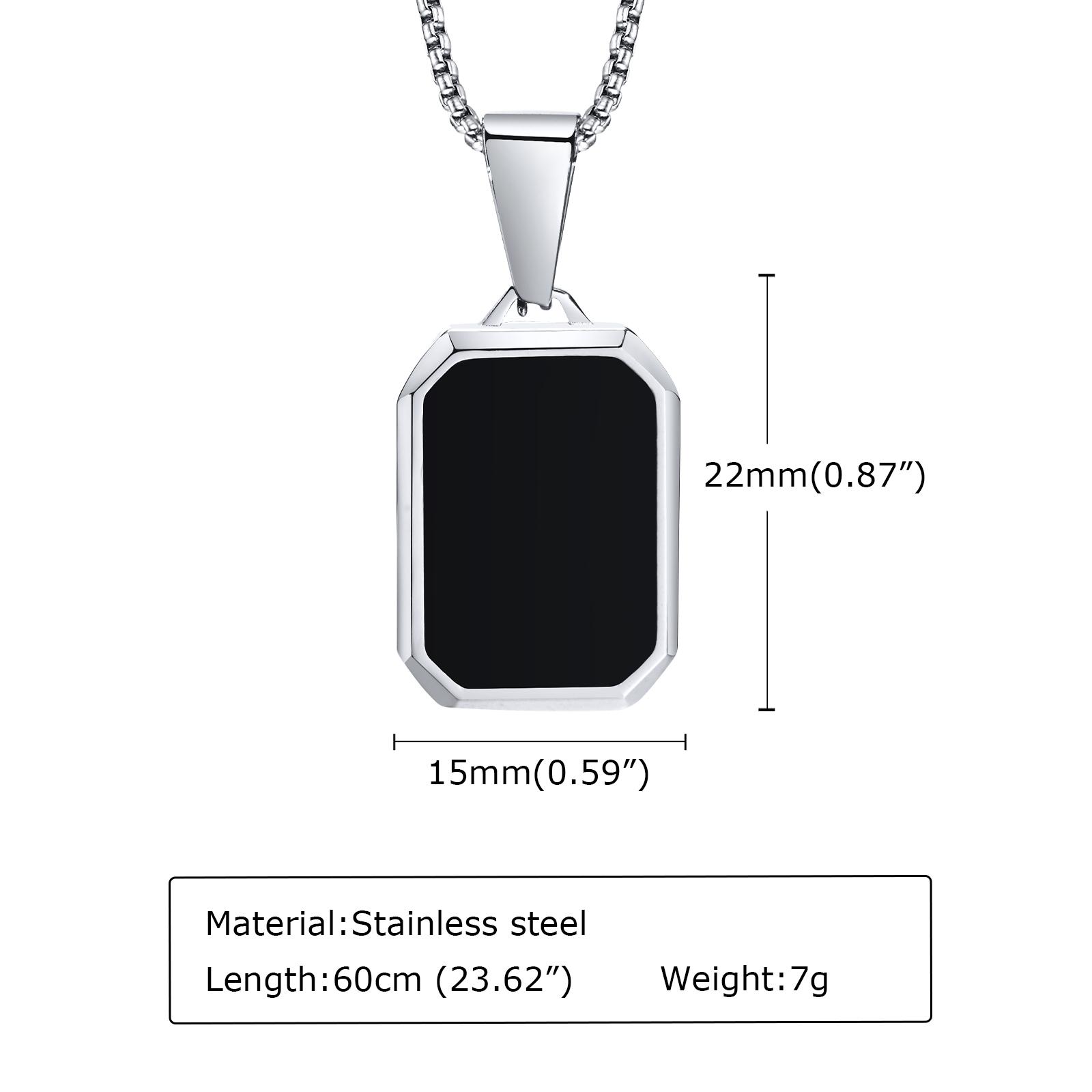 

Stainless Steel Jewelry Rectangle Pendant Geometric Chain Necklaces For Women Men Dad Mom Girlfriend Valentine s Day Gift