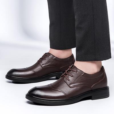 Fashion Handcrafted Mens Oxford Shoes Genuine Leather Brogue Dress Shoes Classic Business Formal Shoes Male Comfortable Walking Footwear