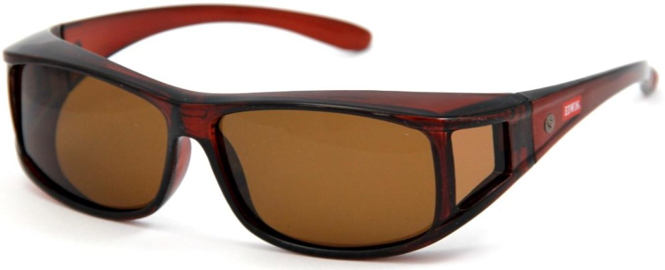 

EDWIN Overglasses Sunglasses, Polarized, Men s, Plastic Frame, Brown, EDF-061-3