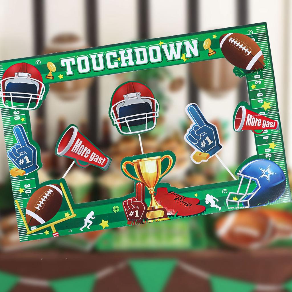 Football Theme Photo Booth Props for Boys Birthday Party Decor Photobooth Props Frame Handheld Birthday Party Baby Shower Decor