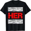 Red & White She Is HER Red & White Color Graphic T-Shirt