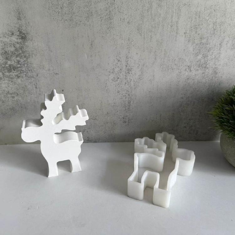 Christmas Elk Candle Molds Elk Shape Silicones Molds for Making Candle Soap
