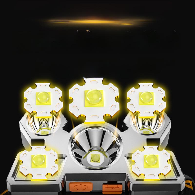 Wiederaufladbarer, superheller Scheinwerfer mit großer Reichweite für den Außenbereich, den Bergbau, Spezialeinheiten und das Nachtangeln