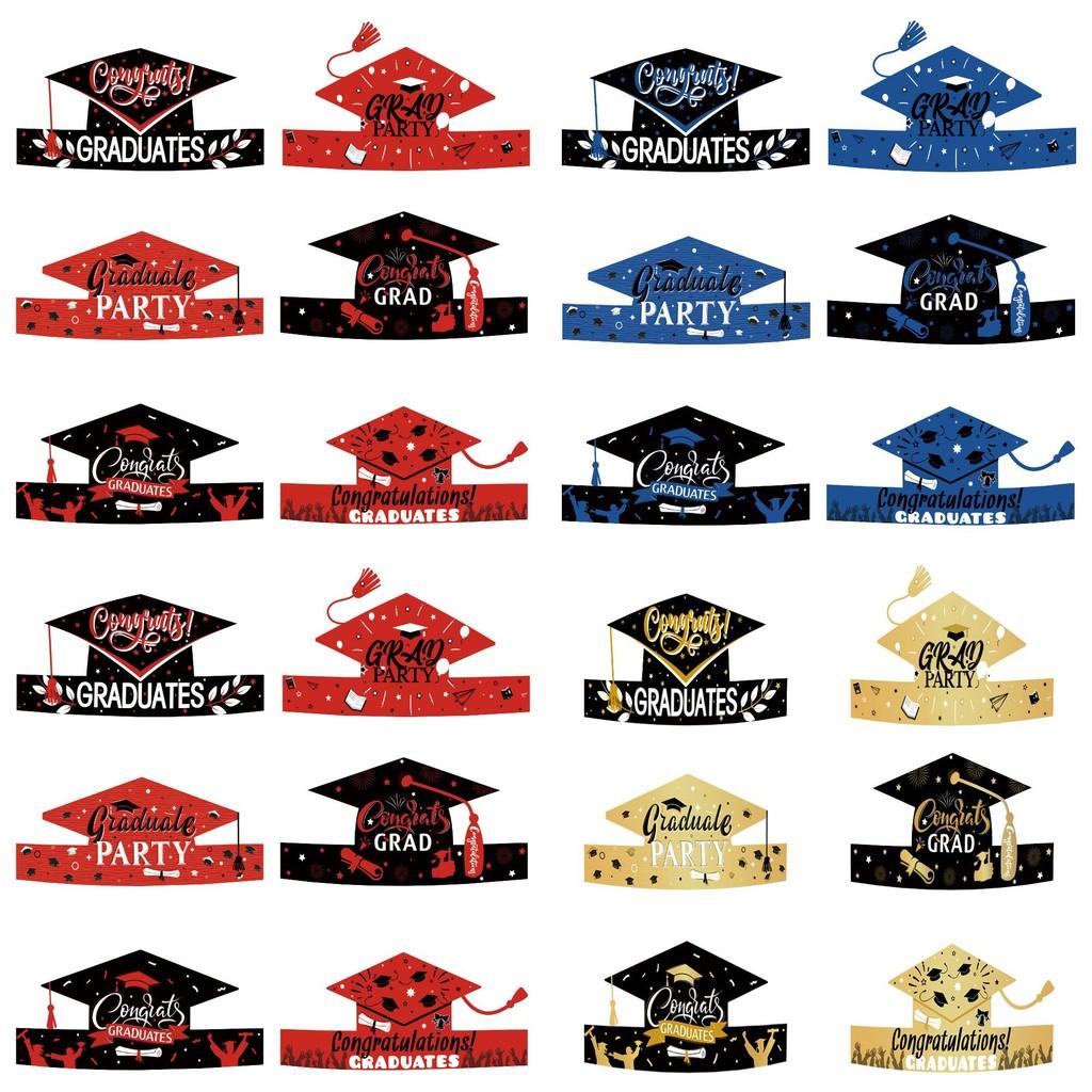 Graduation Party Paper Cap With Colorful Design For Photo Booths And Decorations