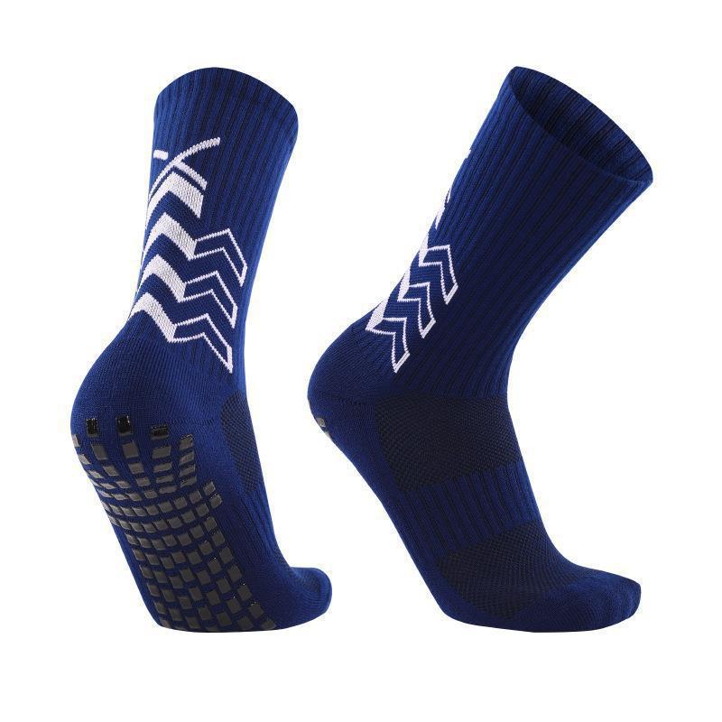 Adult Mid-Calf Non-Slip Football Training Socks - Durable Solid Color Sports Socks for Basketball