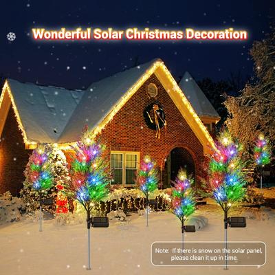 Christmas Tree Solar Lights Easy To Use Energy Saving Solar Lamp For Pathway Yard Outdoor Decorations