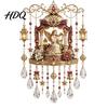Clear Faceted Crystal Pendant Christmas Wind Chime with Bead Chain Cat Car/Owl Xmas Tree Ornaments Pattern Design Retro Hanging Ornament for