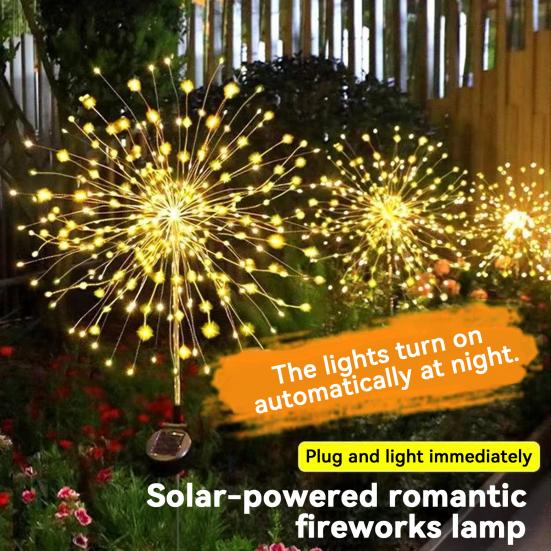 Solar Dandelion Garden Light, Outdoor Solar Powered Dandelion Lamp with Stake, Waterproof Solar Pathway Light for Yard Lawn