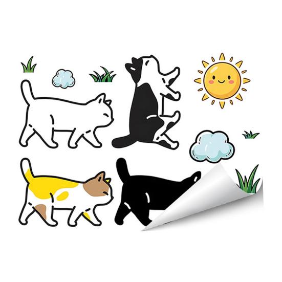 Autocollants pour Voiture Animaux de Dessin Animé Chiens/Chats Marrants qui Marchent Autocollants pour Pare-chocs de Voiture Ordinateur Portable Fenêtre Arrière de Voiture Décoration Murale