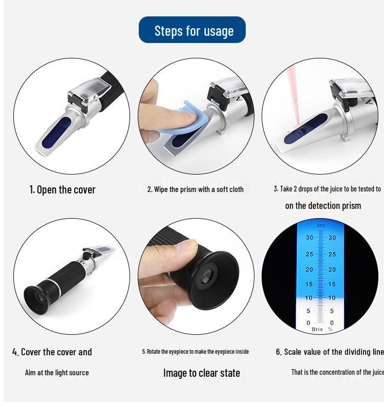 Portable 0-32/90 Brix Optical Refractometer for Food & Beverage Sugar Detection