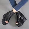 Fashion 2025 New Summer Fashion Platform Wedge Sandals Women 12CM High Heel Sexy Fish Mouth Waterproof Platform Elevation Cool Boots