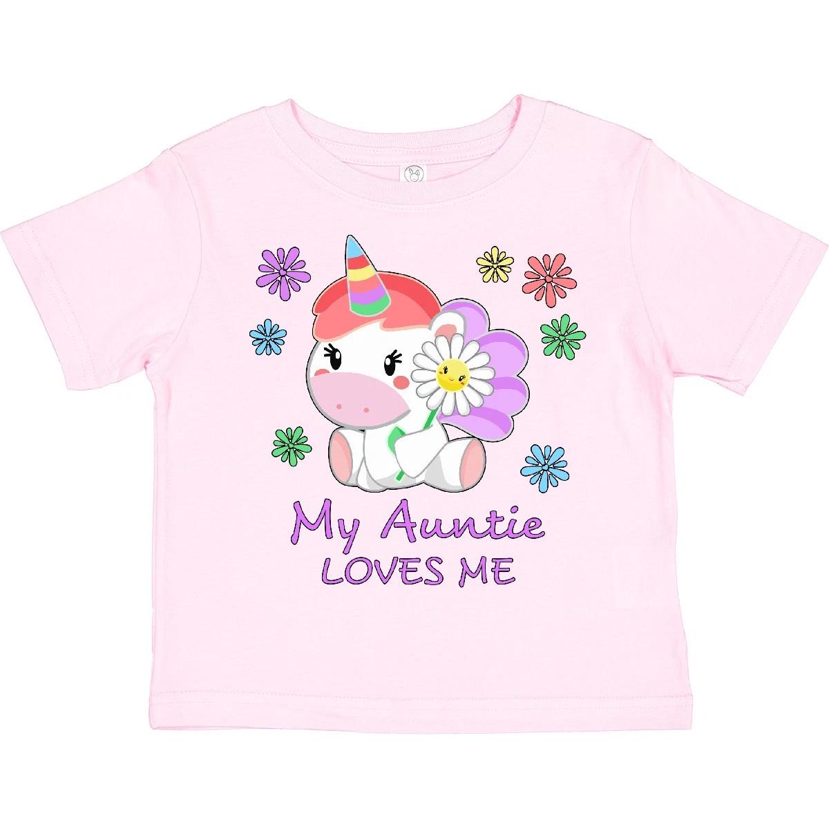 Inktastic My Auntie Loves Me- Cute Unicorn Toddler T-Shirt Family Unicorns New 140